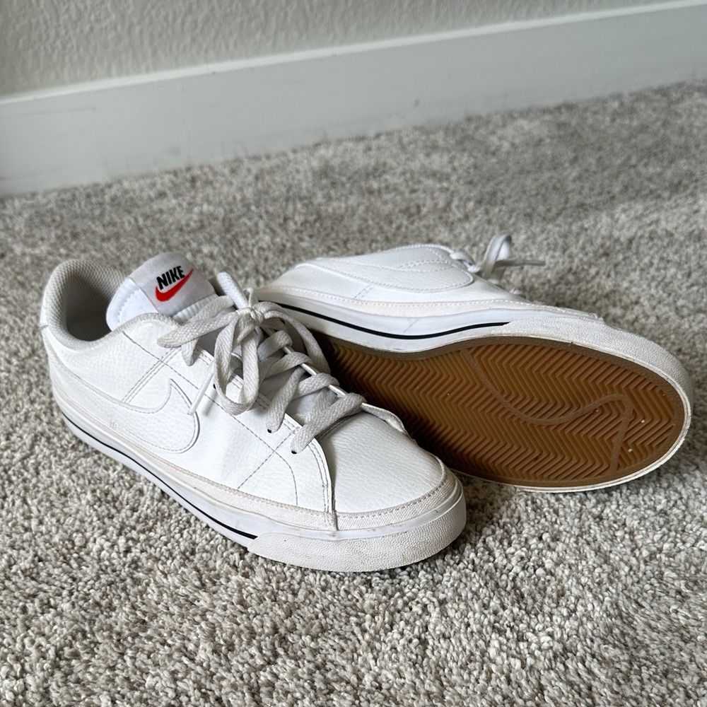 Nike White Leather Court Legacy Sneakers